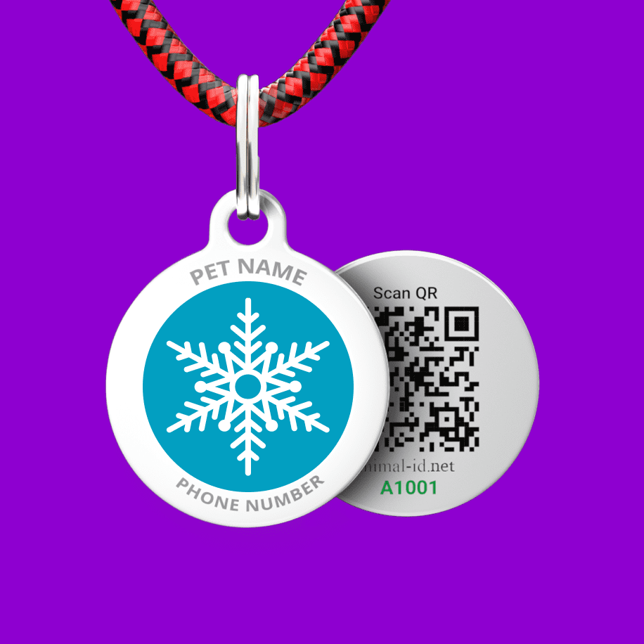 Designer QR pet id tag Winter's tale