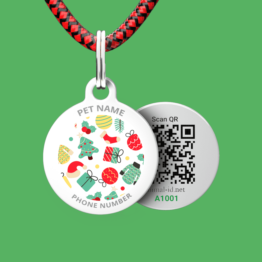 Designer QR pet id tag Christmas present