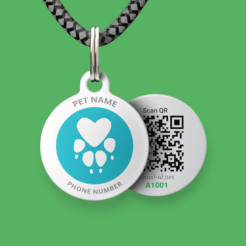 QR pet id tag - pet tag for "I want a dog" shelter | Animal-id.net