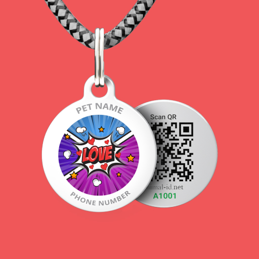 Designer QR pet id tag The four-legged chemistry