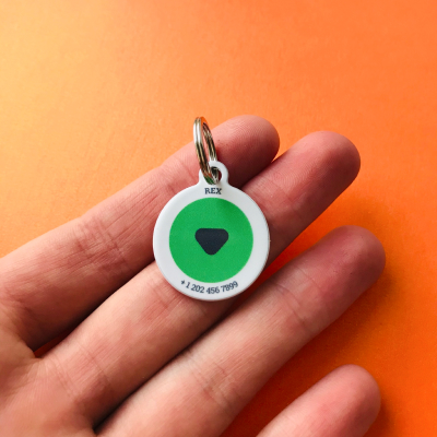 QR code pet id tags with green logo | Animal-id.net
