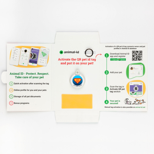 Designer QR pet id tag Superpower