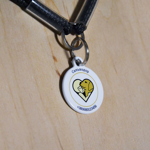 Social QR pet id tag, pet tag Big Heart | Animal-id.net