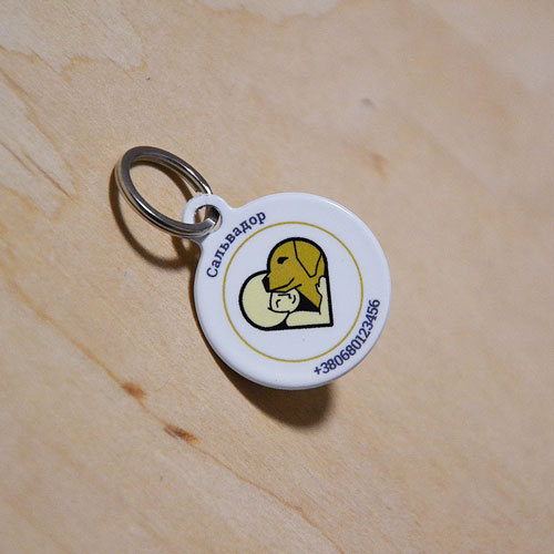 Social QR pet id tag, pet tag Big Heart | Animal-id.net