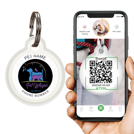 QR pet id tag Pet Whisper | Animal-id.net