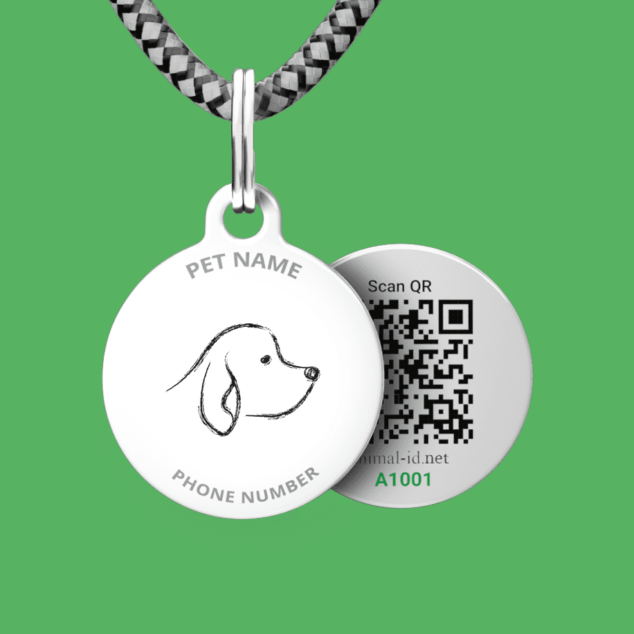 Designer QR pet id tag Portrait