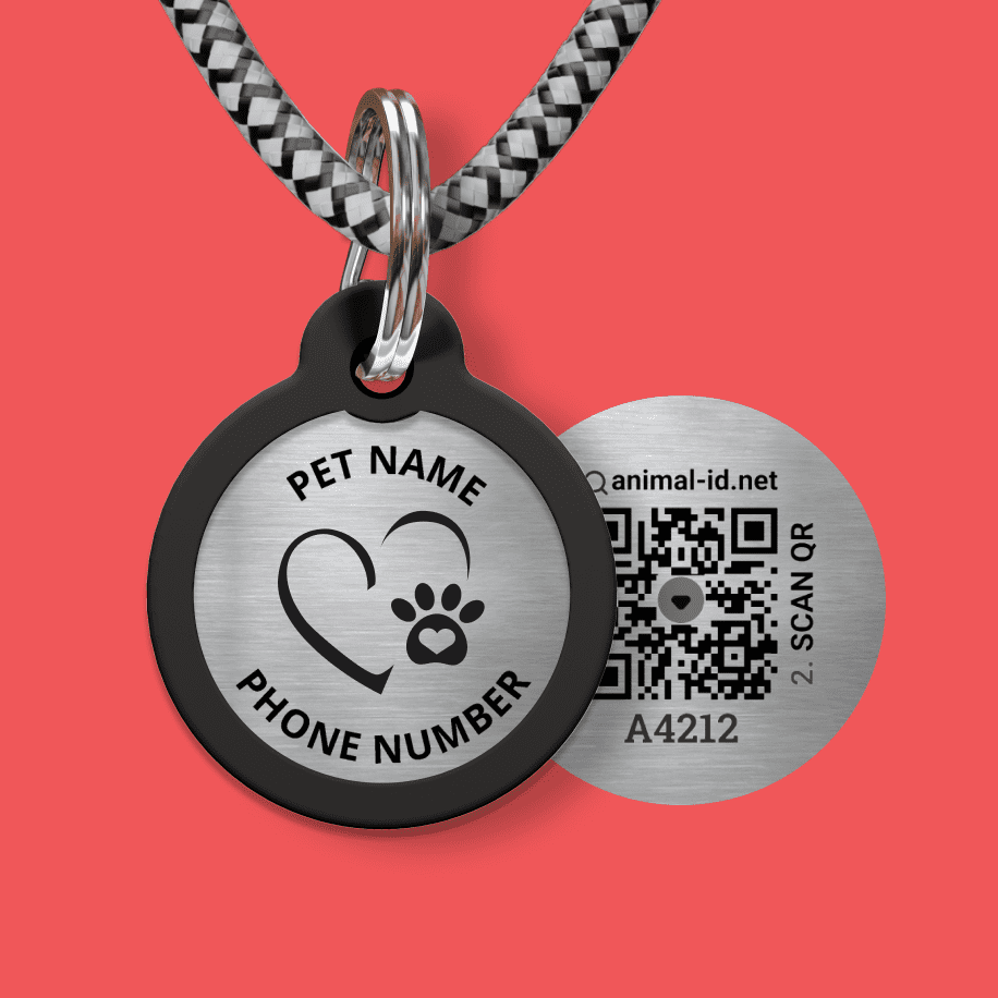 Engraved QR pet tag Together forever