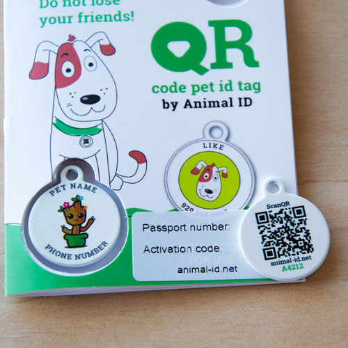 QR code pet id tags I am Groot | Animal-id.net
