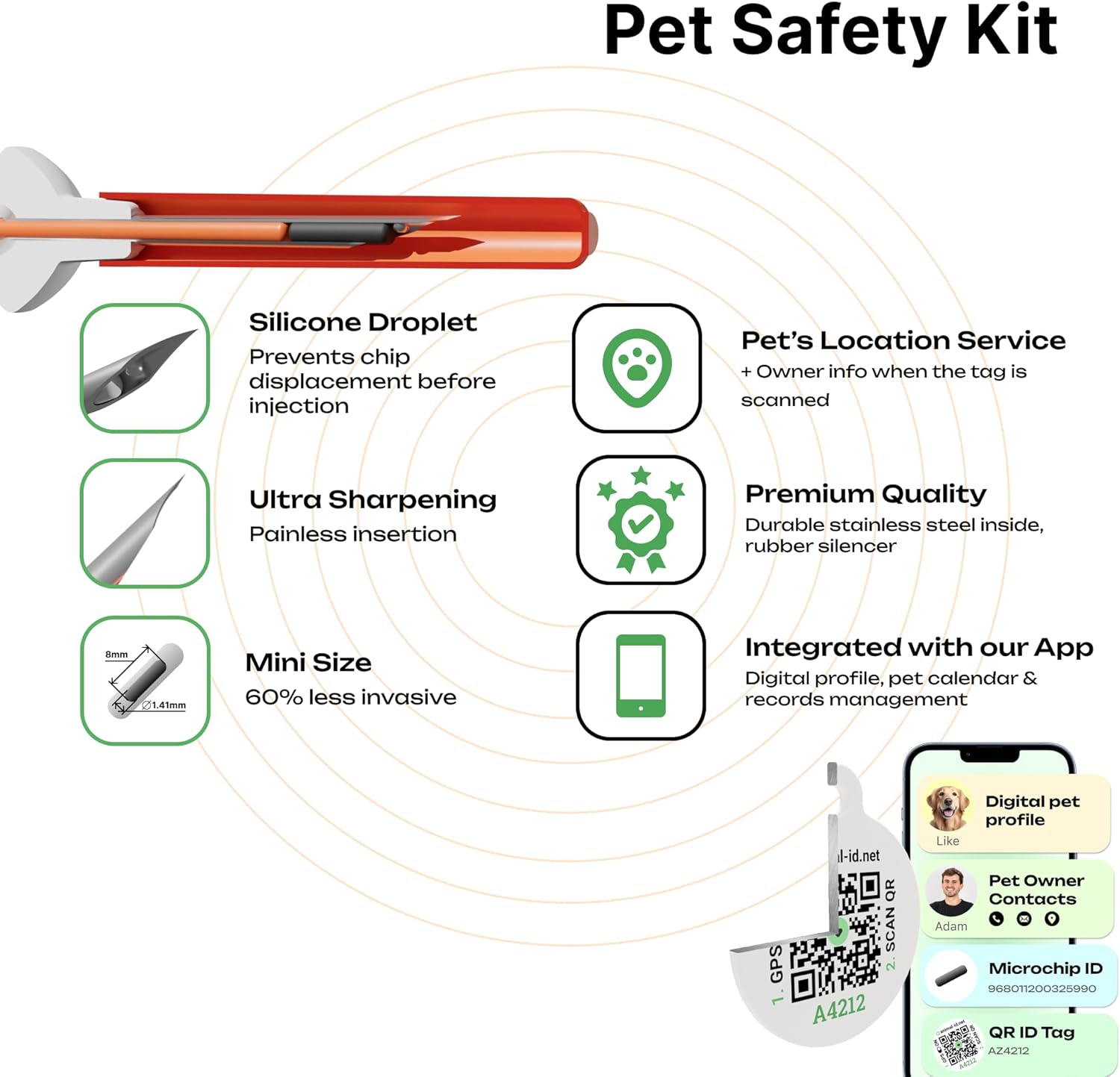 Microchip Kit Mini + QR Pet Tag – Protect and Identify Your Pet