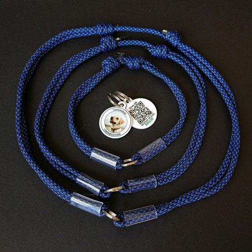 Tag collar blue M