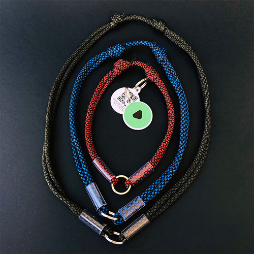 Tag collar blue M